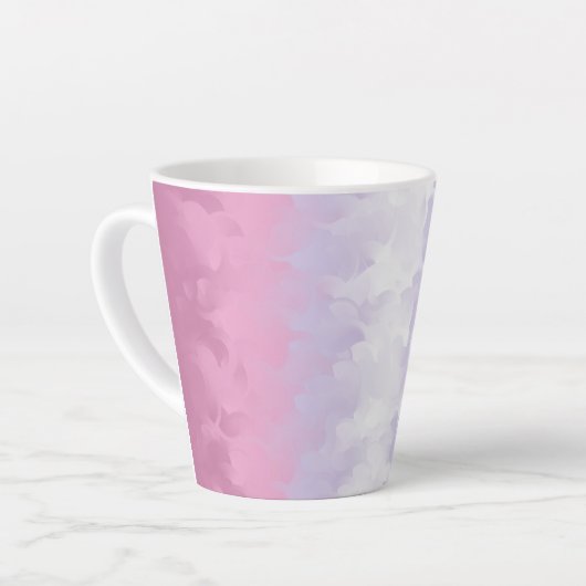 抽象芸術ビエンダープライドフラグ カフェラテマグ (左アングル)
