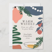 抽象芸術ビジネスフラットホリデーカード シーズンカード (正面)