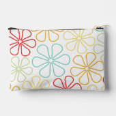 抽象芸術ビッグフラワーレッドイエローオーングライムティール（緑がかった色）重量 アクセサリーポーチ (裏面)