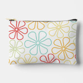 抽象芸術ビッグフラワーレッドイエローオーングライムティール（緑がかった色）重量 アクセサリーポーチ (正面)