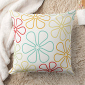 抽象芸術ビッグフラワーレッドイエローオーングライムティール(緑がかった色)重量 クッション (ブランケット)