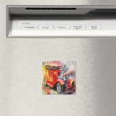 抽象芸術ビンテージ車の磁石 マグネット (インサイチュ (食洗機))