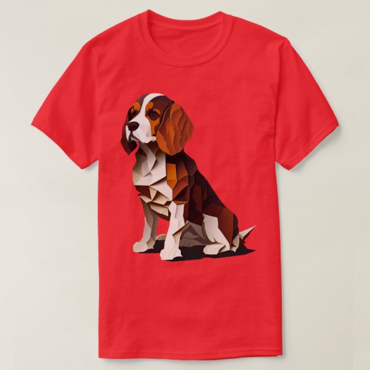 抽象芸術ビーグル犬のデザイン Tシャツ (デザイン正面)
