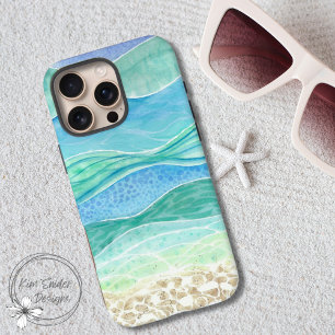 抽象芸術ビーチの水彩画 iPhone 16 PRO MAXケース