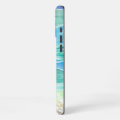 抽象芸術ビーチの水彩画 iPhoneケース (左側面)