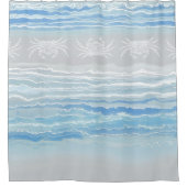 抽象芸術ビーチカニブルーウォームグレーデザイン292 シャワーカーテン (正面)