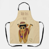 抽象芸術ビーチデザイン追加文字、エプロン エプロン (正面)