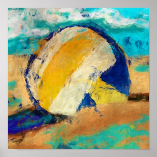 抽象芸術ビーチバレーボール ポスター (正面)