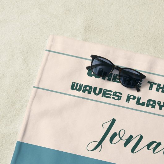 抽象芸術ビーチパターン波線ブルーサンドシェル ビーチタオル (インサイチュ)