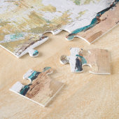 抽象芸術ビーチ沿岸海岸線画 ジグソーパズル (側面)