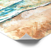 抽象芸術ビーチ沿岸海砂アート ポスター (角)