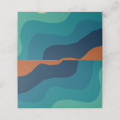 抽象芸術ビーチ波70sスタイル プレイスカード (外部開封)