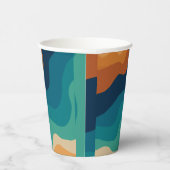 抽象芸術ビーチ波70sスタイル 紙コップ (右)