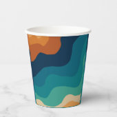 抽象芸術ビーチ波70sスタイル 紙コップ (正面)