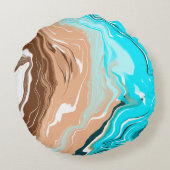 抽象芸術ビーチ流体アートアウトドア枕 ラウンドクッション (裏面)