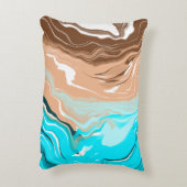 抽象芸術ビーチ流体アート アクセントクッション (裏面(縦))