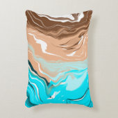 抽象芸術ビーチ流体アート アクセントクッション (正面(垂直))