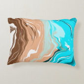抽象芸術ビーチ流体アート アクセントクッション (裏面)