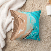 抽象芸術ビーチ流体アート クッション (ブランケット)