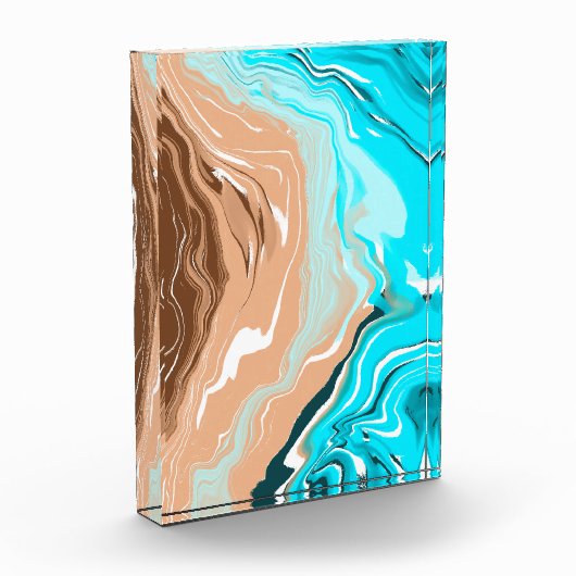 抽象芸術ビーチ流体アート フォトブロック (左)
