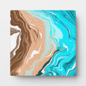 抽象芸術ビーチ流体アート フォトプラーク (正面)