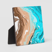 抽象芸術ビーチ流体アート フォトプラーク (正面)