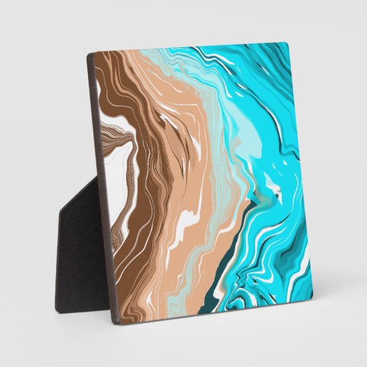 抽象芸術ビーチ流体アート フォトプラーク (正面)