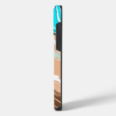 抽象芸術ビーチ流体アート iPhoneケース (左側面)