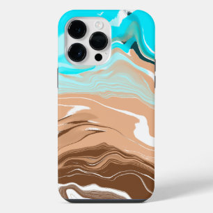 抽象芸術ビーチ流体アート iPhone 14 PRO MAXケース