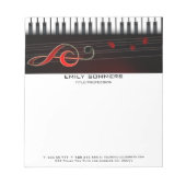 抽象芸術ピアノとクレフ、 音符記号 ノートパッド (正面)