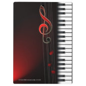 抽象芸術ピアノとレッドクレフ、 音符記号 クリップボード (裏面)