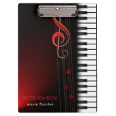 抽象芸術ピアノとレッドクレフ、 音符記号 クリップボード (正面)