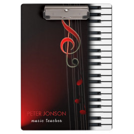 抽象芸術ピアノとレッドクレフ、 音符記号 クリップボード