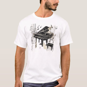抽象芸術ピアノアート Tシャツ
