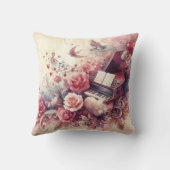 抽象芸術ピアノバラ音楽装飾用クッション クッション (裏面)