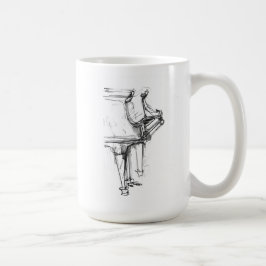 抽象芸術ピアノポートレート コーヒーマグカップ