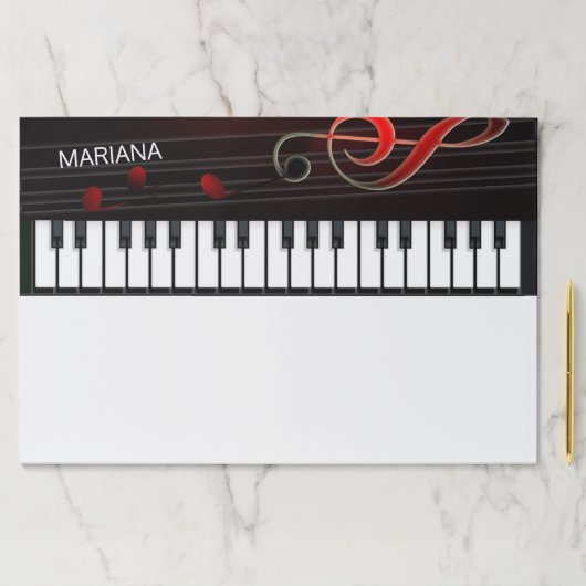 抽象芸術ピアノ及びクレフ、 音符記号 ペーパーパッド (インサイチュ)