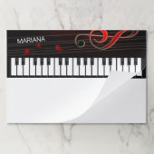 抽象芸術ピアノ及びクレフ、 音符記号 ペーパーパッド (折り畳み)