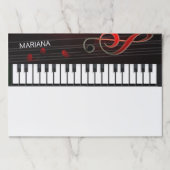 抽象芸術ピアノ及びクレフ、 音符記号 ペーパーパッド (正面)