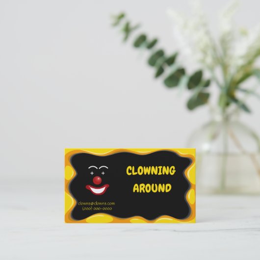 抽象芸術ピエロエンターテイナーロゴ 名刺 (スタンド正面)