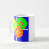 抽象芸術ピックボールコート&ボール コーヒーマグカップ (正面左)