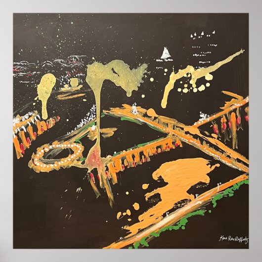 抽象芸術ピッツバーグスカイラ絵を描イン ポスター (正面)