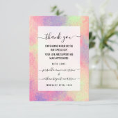 抽象芸術ピンアートクパープルネオン絵を描(ばちゃばちゃ)跳ねる サンキューカード (スタンド正面)