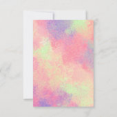 抽象芸術ピンアートクパープルネオン絵を描(ばちゃばちゃ)跳ねる サンキューカード (裏面)