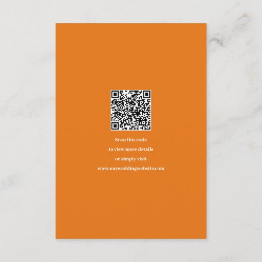 抽象芸術ピンクとオレンジのおもしろい色結婚の エンクロージャーカード (裏面)