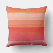 抽象芸術ピンクとオレンジストライプ色 クッション (裏面)