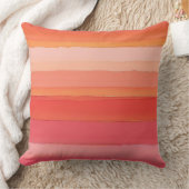 抽象芸術ピンクとオレンジストライプ色 クッション (ブランケット)