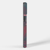 抽象芸術ピンクとティール(緑がかった色)の羽モノグラム Case-Mate iPhoneケース (裏面 / 右)