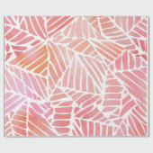 抽象芸術ピンクとピーチ離れの ラッピングペーパー (フラット)