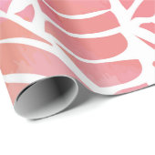 抽象芸術ピンクとピーチ離れの ラッピングペーパー (ロールコーナー)
